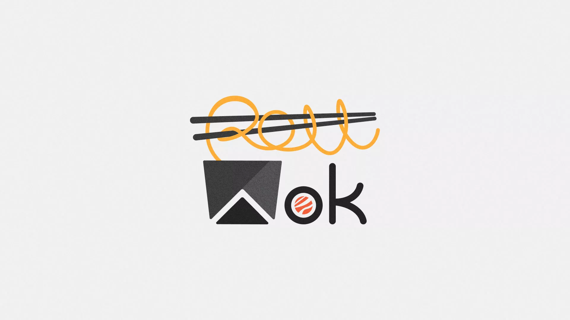 Разработка логотипа суши-бара «Roll Wok Club» в Курлово