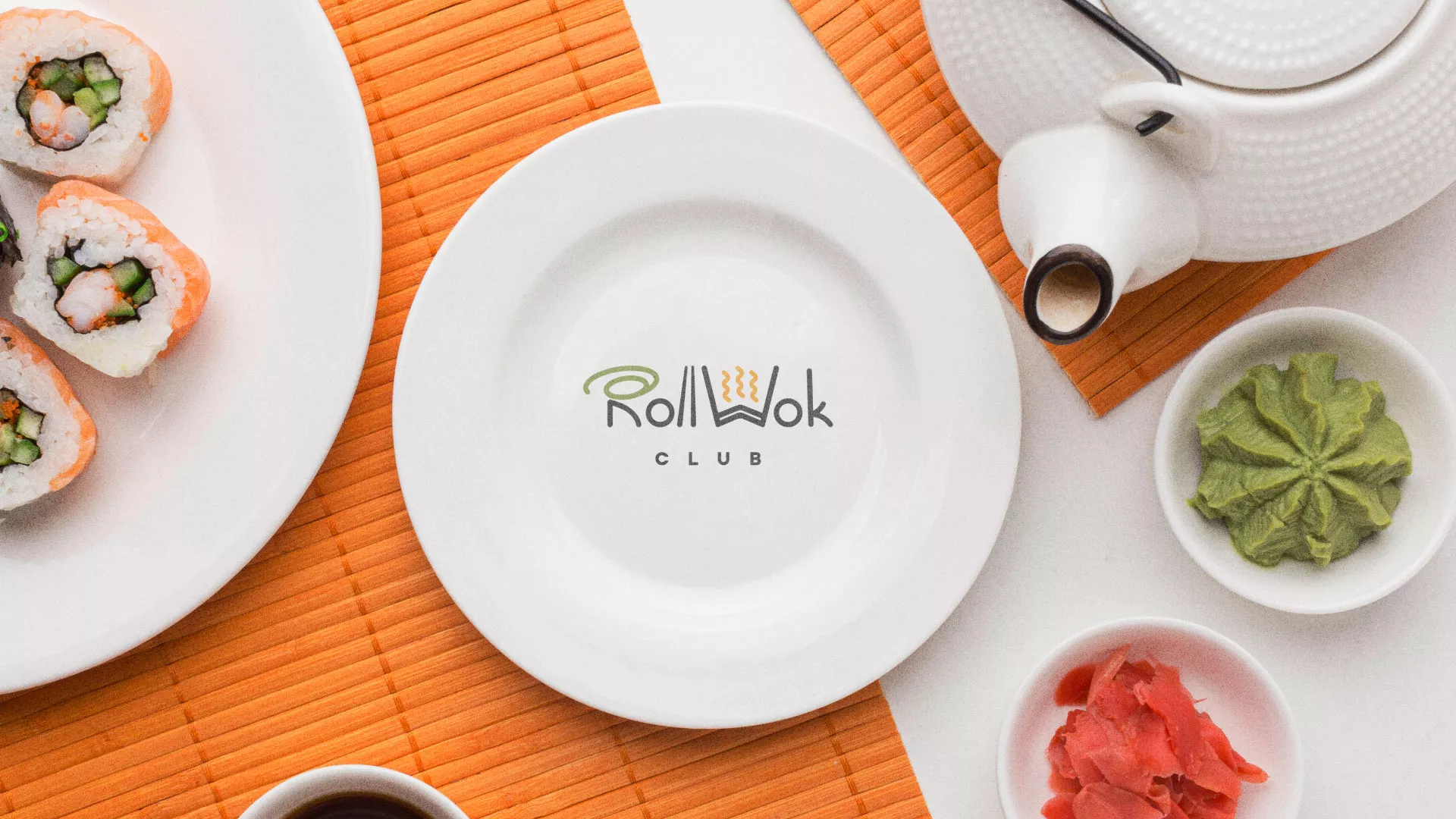Разработка логотипа и фирменного стиля в Курлово для суши-бара «Roll Wok Club» Разработка логотипа и фирменного стиля в Курлово для суши-бара «Roll Wok Club»